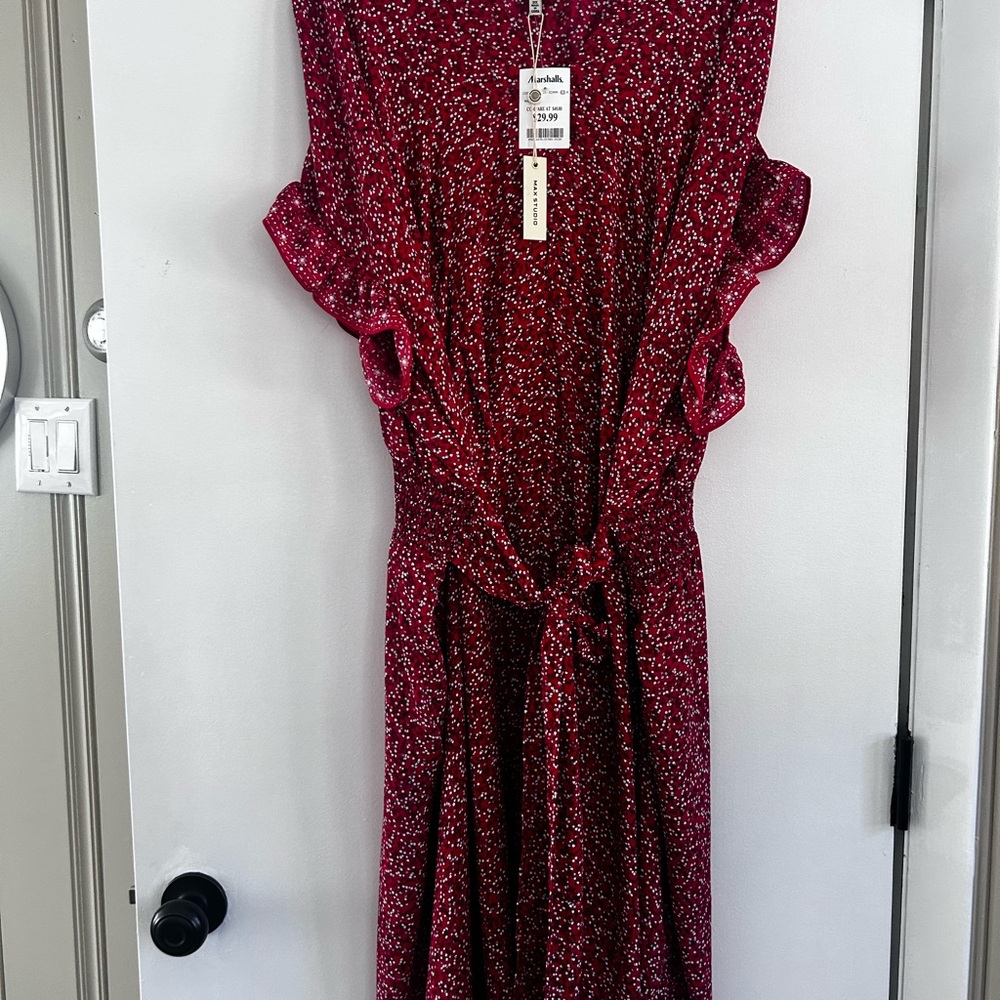 Max Studio Red Floral-Print dress